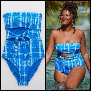 Aerie NWT Tye-Dye Side Tie One-Piece Swimsuit Size M